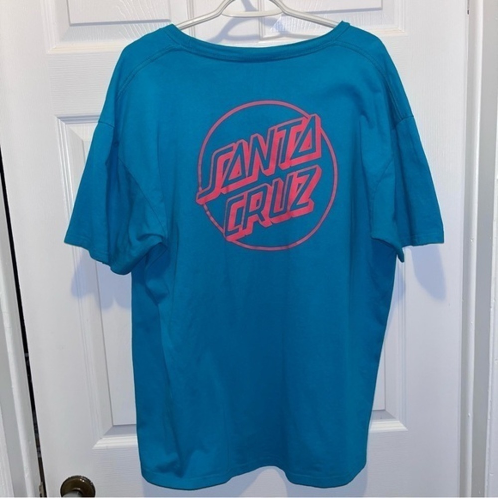 3/25$💥 SANTA CRUZ skateboard OPUS DOT SHORT SLEEVE T-SHIRT TEAL PINK TEE MEN XL